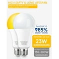 thumbnail image 4 of GEREMF-Bug Light Bulbs Outdoor: A21 23W Amber Yellow Light Bulb, 150W-200W Equivalent, 2000K LED Light Bulbs E26, Bug Light Bulb for Outside Porch, Garage, Non-Dimmable, 4 Pack, 4 of 4