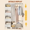 thumbnail image 6 of Clothes Rack, Portable Closet, Freestanding Closet Organizer with Curtain, 4 Tier Garment Rack for Bed Room, White, 6 of 13