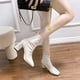 thumbnail image 1 of Botines elegantes de charol, zapatos de tacón alto de suela gruesa para mujer, zapatos de oficina de marca de alta calidad para mujer, botas de mujer de 7CM 38 Gao Jinjia LED, 1 of 2