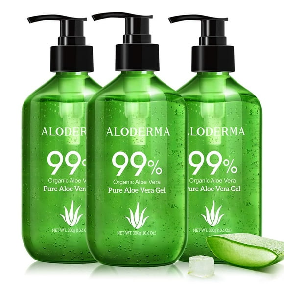 Gel de aloe vera Aloderma 99% orgánico, botella dosificadora de 312 ml