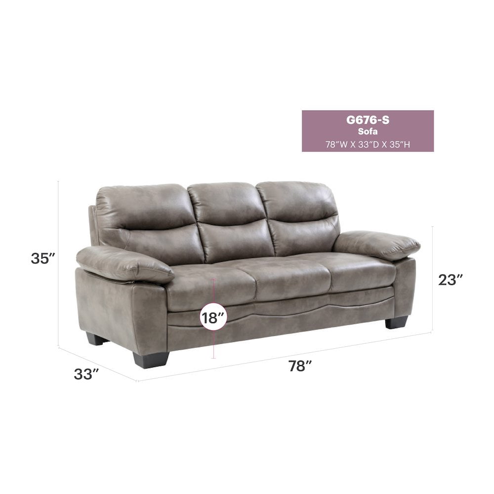 Glory Furniture Marta Sofa in Gray Color