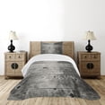 thumbnail image 4 of Ambesonne Dark Grey Quilted Bedspread Set 2 Pcs, Ombre Wood Planks, Twin Size, Black Pale Grey, 4 of 5