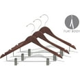 thumbnail image 3 of INTERNATIONAL HANGER Rubber Coated Non-Slip Walnut Wood Combo Hanger for Tops or Pants, 25 Pack, 3 of 5