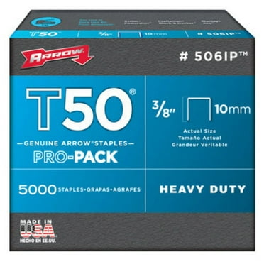 1 PC,Arrow Fastener 506IP T50 Flat Crown Heavy Duty Staples, 3/8 Inch