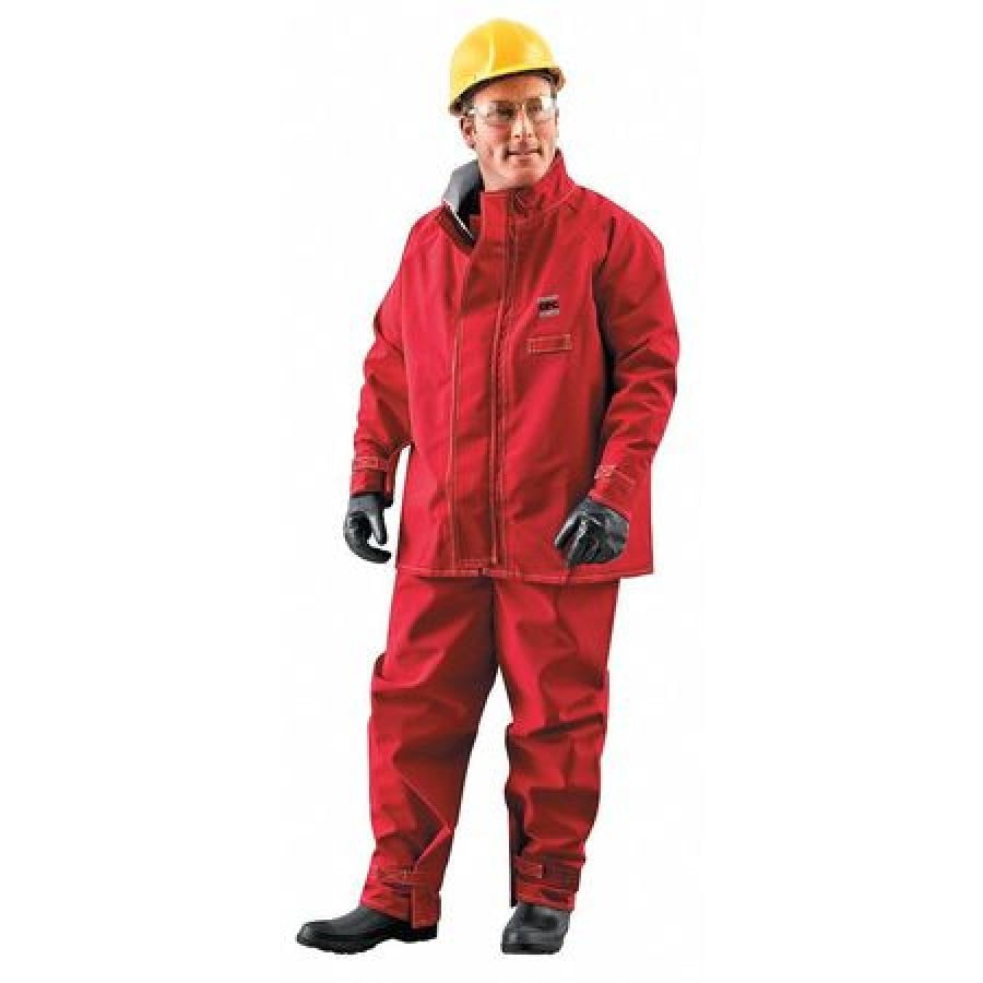 ANSELL 66660 Chemical Resistant Jacket , 2XL , Red , zipper Walmart