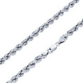 thumbnail image 4 of Nuragold 14K Real White Gold 4mm Solid Rope Chain Diamond Cut Necklace (18"-30") Italian Jewelry for Men, 4 of 13