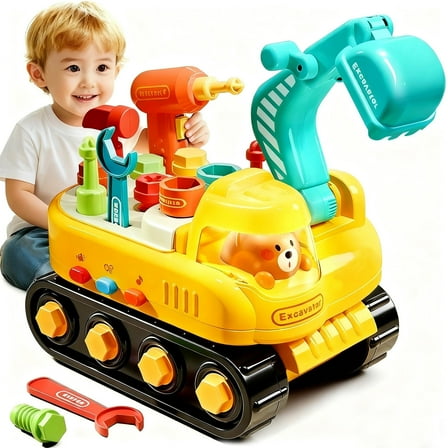 Toddler Learning Toys for 1 2 3 Year Old, Kids Tool Set with Electric Drill, Pretend Play Construction Toys, Christmas Birthday Gifts Toys for Girls Boys
