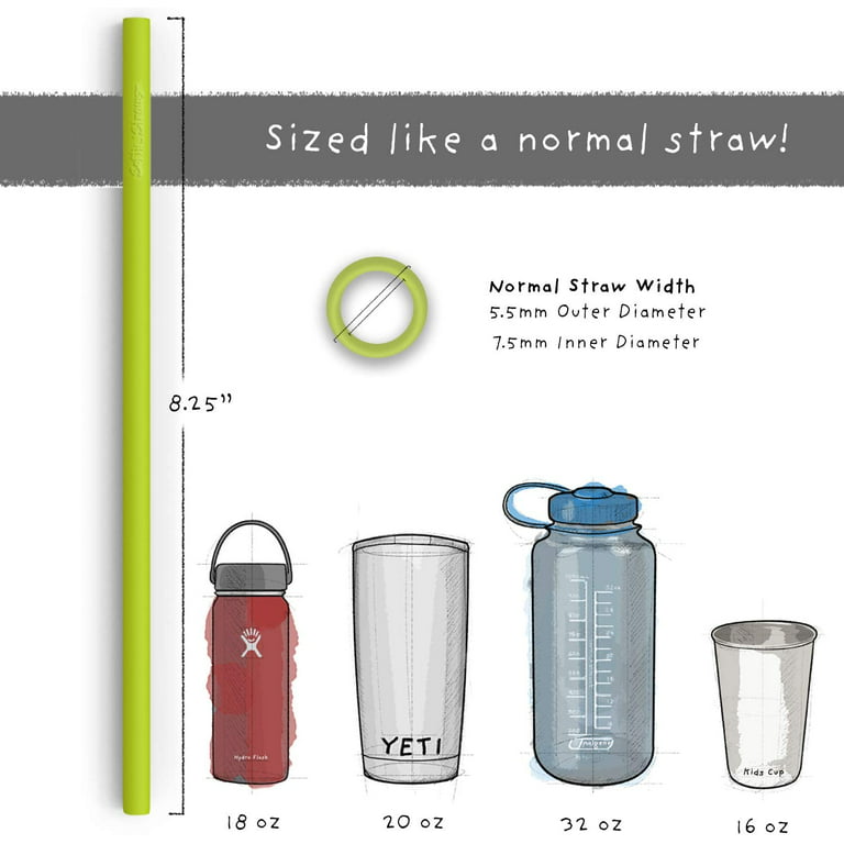 15 Fits All Tumblers Straws - Reusable Silicone Straws for 30 and 20 oz Yeti - Flexible Easy to Clean + 2 Cleaning Brushes - BPA Free, No Rubber