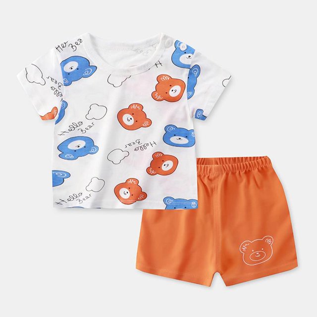 Ropa casual para niños Conjunto de 2 piezas Ropa Verde Cool Boy T-shirt + Shorts Ropa Niños Chándal Niños Ropa de bebé Tan Jianjun unisex