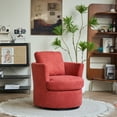 thumbnail image 7 of Swivel Barrel Chair, 360 Degree Swivel Chenille Round Accent Sofa, 31.9" W Comfy Club Chair, Modern Swivel Cozy Leisure Arm Chair for Bedroom Living Room Lounge Hotel, Red, 7 of 7