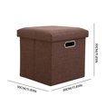 thumbnail image 2 of Pequeño Organizador Asiento Plegable Cubo Reposador Pie Almacenamiento Otomana Con Tapa Esponja 11.81x11.81x11.81 Pulgadas Plegables Pequeñas Otomanas para Sala Estar en Casa, 2 of 9