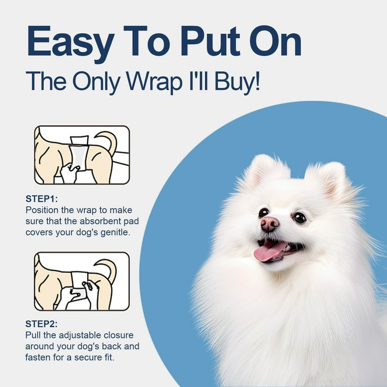 Honey Care All-Absorb Incontinence Wraps for Small Male Dogs