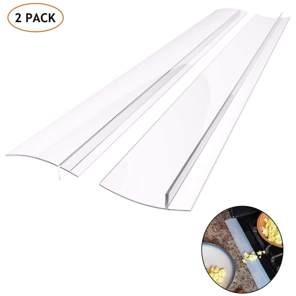 Silicone Gap Cover, (2 Pack) Silicone Gap Stopper Kitchen Stove Counter Gap Covers - 21inches Flexible Stove Space Fillers, Food Grade,Semi Clear