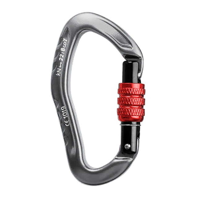 Tignapoo Durable Aluminum Alloy Climbing Carabiner AL-8126N - Silver, High Load Capacity for Outdoor Adventures, Automatic/Screw Locking Mechanism, Lightweight and Portable, Ideal for Hiking,