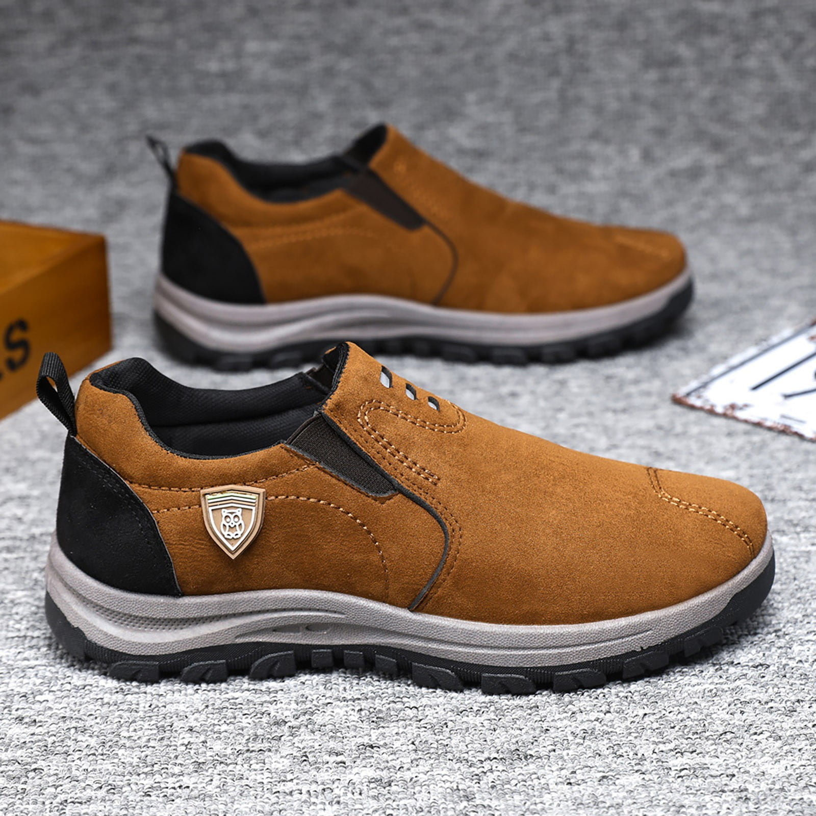 YLYL Fashion Orthopedic Sneakers for Men Slip on Lightweight Comfortable Go Walking with Arch Support Breathable Mesh Casual Running Sneakers