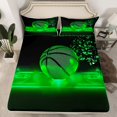 thumbnail image 2 of Homewish Basketbal Sport Bed Sheets,Boys Ball Game King Sheets,Green Black Sheet Set For Teens,Super Cozy Room Decor,4pcs, 2 of 7