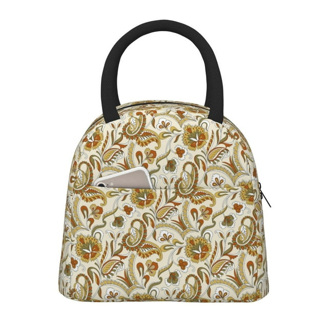 Balery Indian Paisley Bolsa de Almuerzo para Mujeres, Caja de Almuerzo, Bolsa de Almuerzo Pequeña Impermeable, Tote de Almuerzo Reutilizable con Gran Capacidad