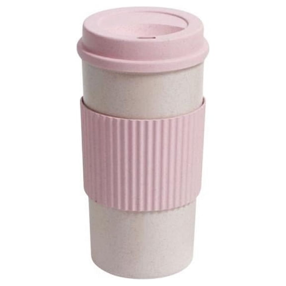 Luxsea Eco-Friendly Reusable Coffee Cup with Lid for Travel Double-wall Insulation Wheat Fiber Straw Coffee Bottle Coffee Mug Leakproof