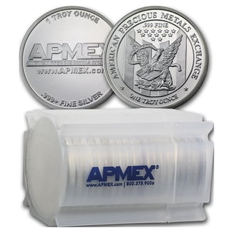Bullion Silver Coins, Lot of 10, 1 oz Silver Generic Rounds .999