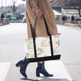 thumbnail image 4 of FORMRS Canvas Laptop Tote Bag for Women with 15.6" Computer Compartments Shoulder Handbag, Beige Rabbits and Carrots, 4 of 7