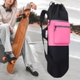 thumbnail image 6 of QSTDGVPW Skateboard Backpack Drawstring Closure Pad Storage Bag Waterproof Longboard Case Black and Rose Red, 6 of 9
