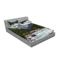 thumbnail image 2 of Ambesonne Landscape Fitted Sheet & Pillow Sham Set, Winter Day Alberta, Full, Multicolor, 2 of 2