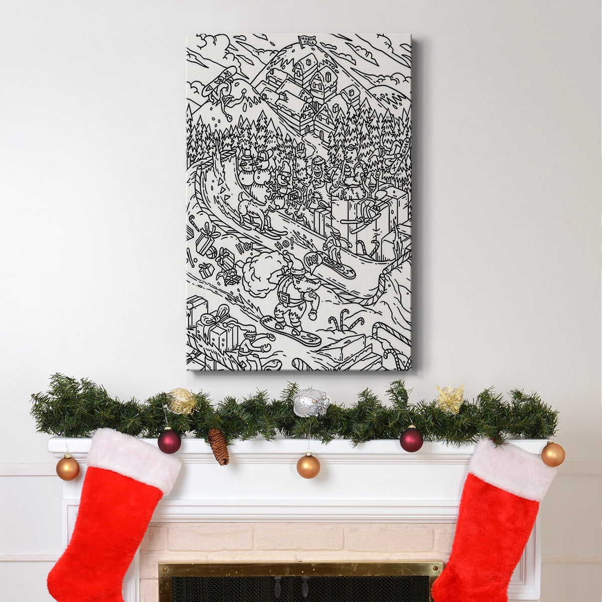 Snowboard Santa- Gallery Wrapped Canvas
