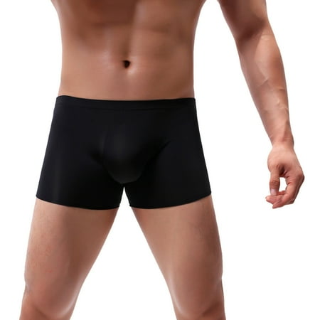 

Panties For Men Underpants Pure Color Breathable Patchwork Ice-Silk Underwear