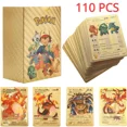 thumbnail image 2 of Tarjetas coloridas de lámina dorada de Pokémon, 55 piezas, Pikachu, Charizard, Arceus, Diamante arcoíris, inglés, francés, español, alemán, VMAX, GX, VSTAR, 2 of 4