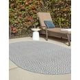 thumbnail image 3 of Rugs.com Jill Zarin Outdoor Collection Rug – 7' 10 x 10' Oval Pink And Aqua Flatweave Rug Perfect For Living Rooms, Large Dining Rooms, Open Floorplans, 3 of 9