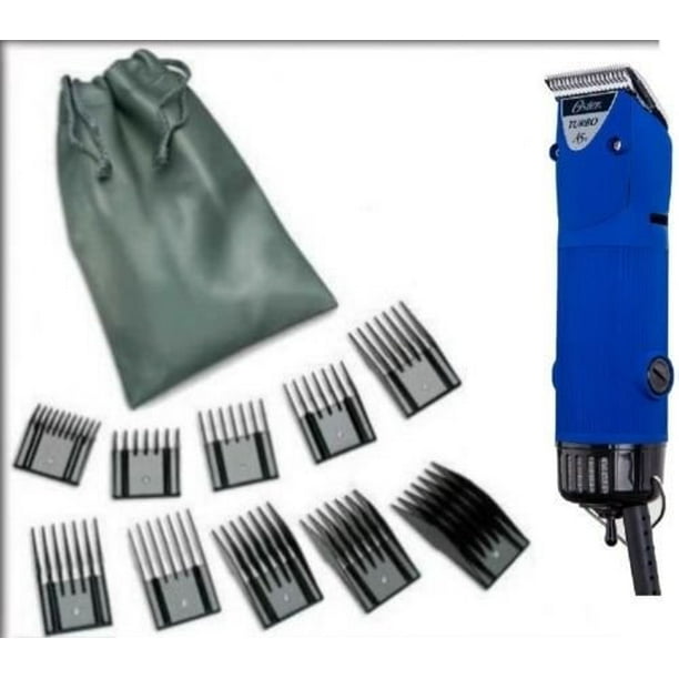 Oster Blue Turbo A5 Animal Clipper + 10 Piece Comb Set
