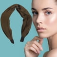 thumbnail image 6 of Unique Bargains 1 Pc Wide Tie Solid Color Headbands for Women Coffee Color, 6 of 6