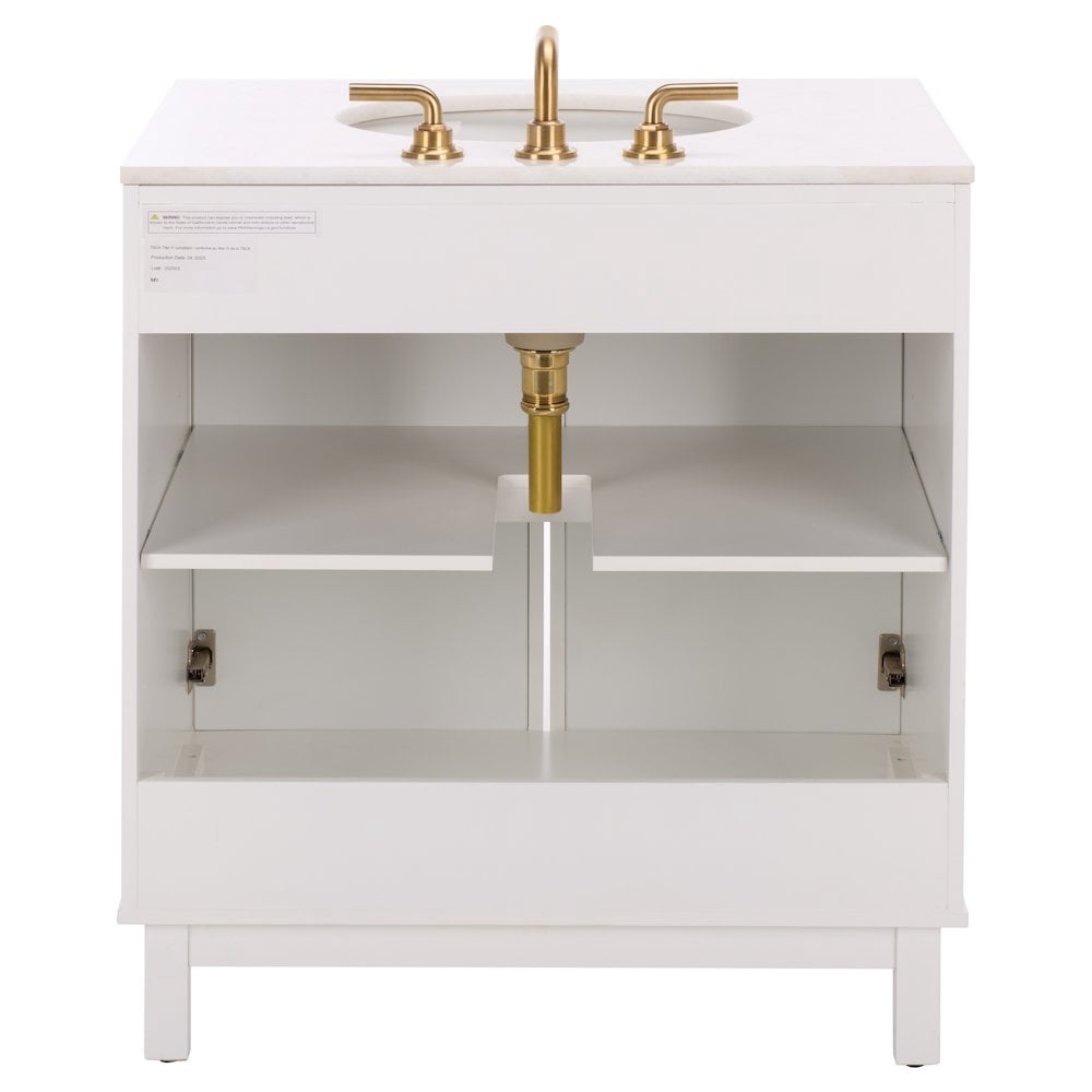 SEI Bobby Rattan Doors 30" Vanity With Marble Top