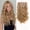 Golden Blonde, variant on 4 count 24 Inch Clip in Hair Extensions for Women, Long Wavy Thick Synthetic Hairpieces, Double Weft Looking Fiber Pieces Clip ins Hair Extensions Auburn with Honey Highlights
