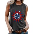 thumbnail image 1 of T-shirts de la Fête de l'Indépendance pour Femmes, Col Rond, Manches Courtes, Hauts à Étoiles et Rayures, Blouse d'Été Décontractée et Ample, Tee, 1 of 5