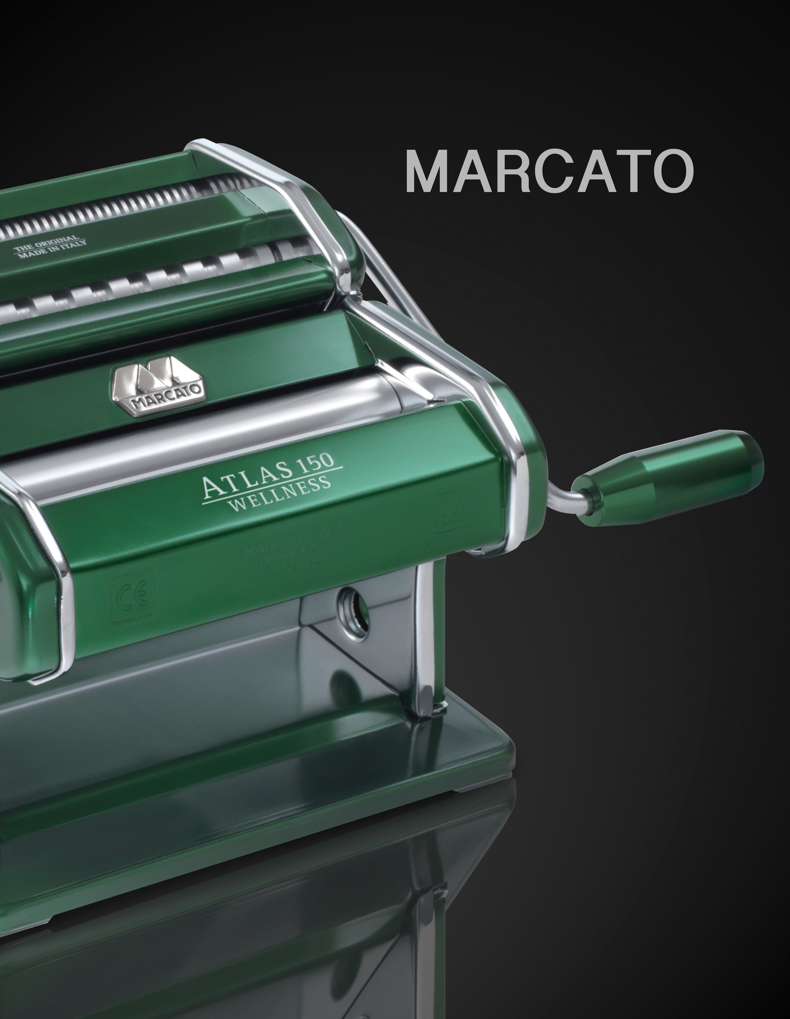 MARCATO Atlas 150 Machine, Made in Italy, Red, Includes Pasta Cutter, Hand  Crank, and Instructions