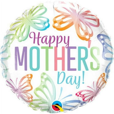 18 inch Mother'S Day Pastel Butterfly Foil Mylar Balloon - Party Supplies Decorations