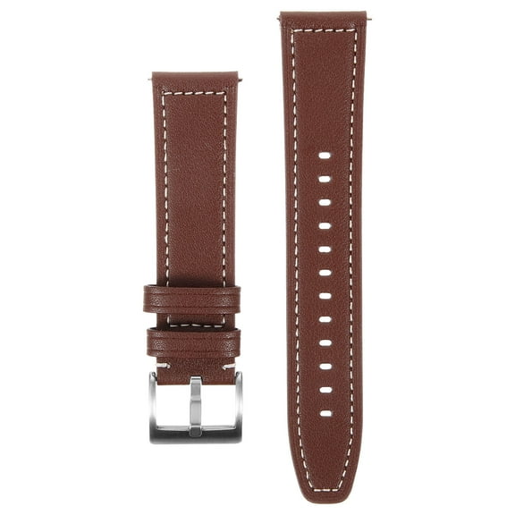 KONTONTY Leather Watch Strap for Replacement Lightweight Brown Wristwatch Band 0.5 Inch Wide