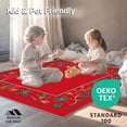 thumbnail image 4 of ODIKA 6'x9' Machine Washable Non-Slip Area Rug, Holly Berry Vine Design Hallway with Botanical Christmas High Traffic Rug with Pad, Red, 606681, 4 of 8
