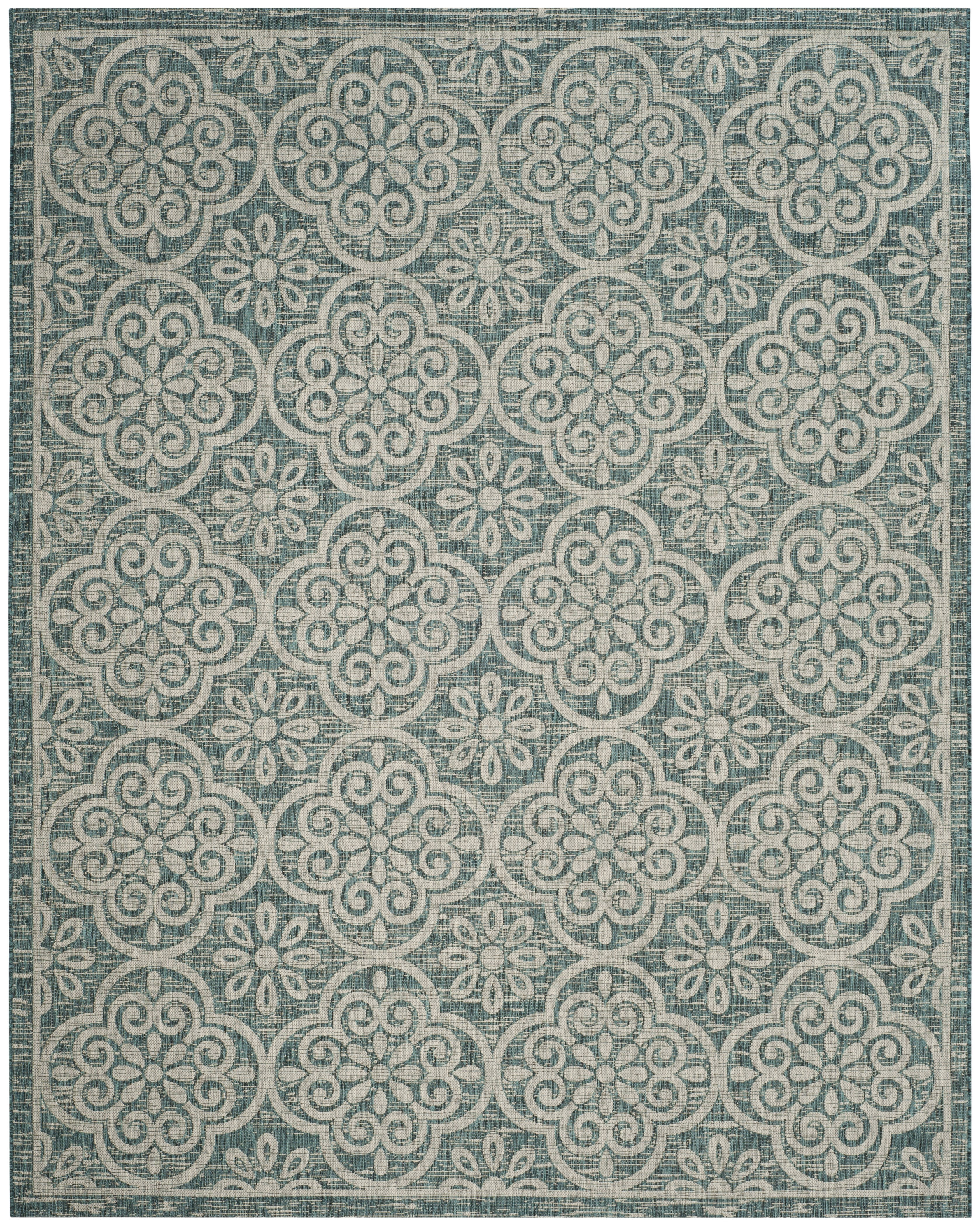 Safavieh Courtyard Daniel Geometric Indoor/Outdoor Area Rug, Turquoise, 8' x 10'