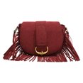 thumbnail image 1 of Bolso Bandolera Mujer Ante Con Borlas Moderno, 1 of 9