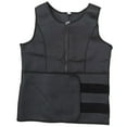 thumbnail image 2 of Man Waist Trainer Zipper Workout Sweat Sauna Tummy Control Adjustable Belt Body Shaper Vest for Walk Ride Run Body Building Black L, 2 of 14