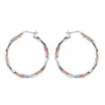 thumbnail image 5 of LeCalla 925 Sterling Silver Jewelry 40 MM Two Tone Light Weight Italian Design Click Top Hoop Earring for Women 40MM, 5 of 9