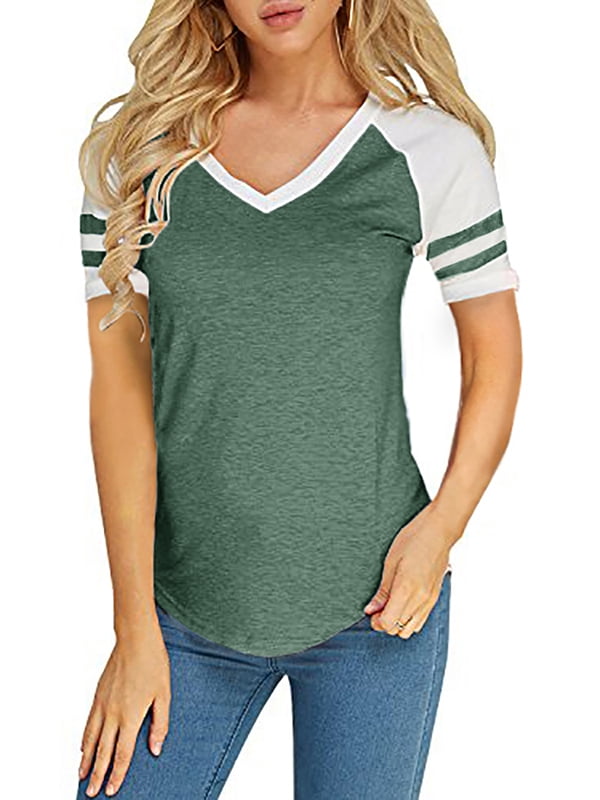 v neck baseball tee