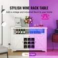 thumbnail image 2 of KFFKFF 47" Wine Bar Cabinet, Commercial Bar Sideboard with 2-Door 1-Drawer, and Wine Holder for Kitchen Dining Room Living Room, White, 2 of 9