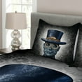 thumbnail image 3 of Steampunk Bedspread, Futuristic Fantasy as Mechanical Human Head with Gears Cog and Hat, Decorative Quilted 3 Piece Coverlet Set with 2 Pillow Shams, Queen Size, Dark Grey, by Ambesonne, 3 of 4
