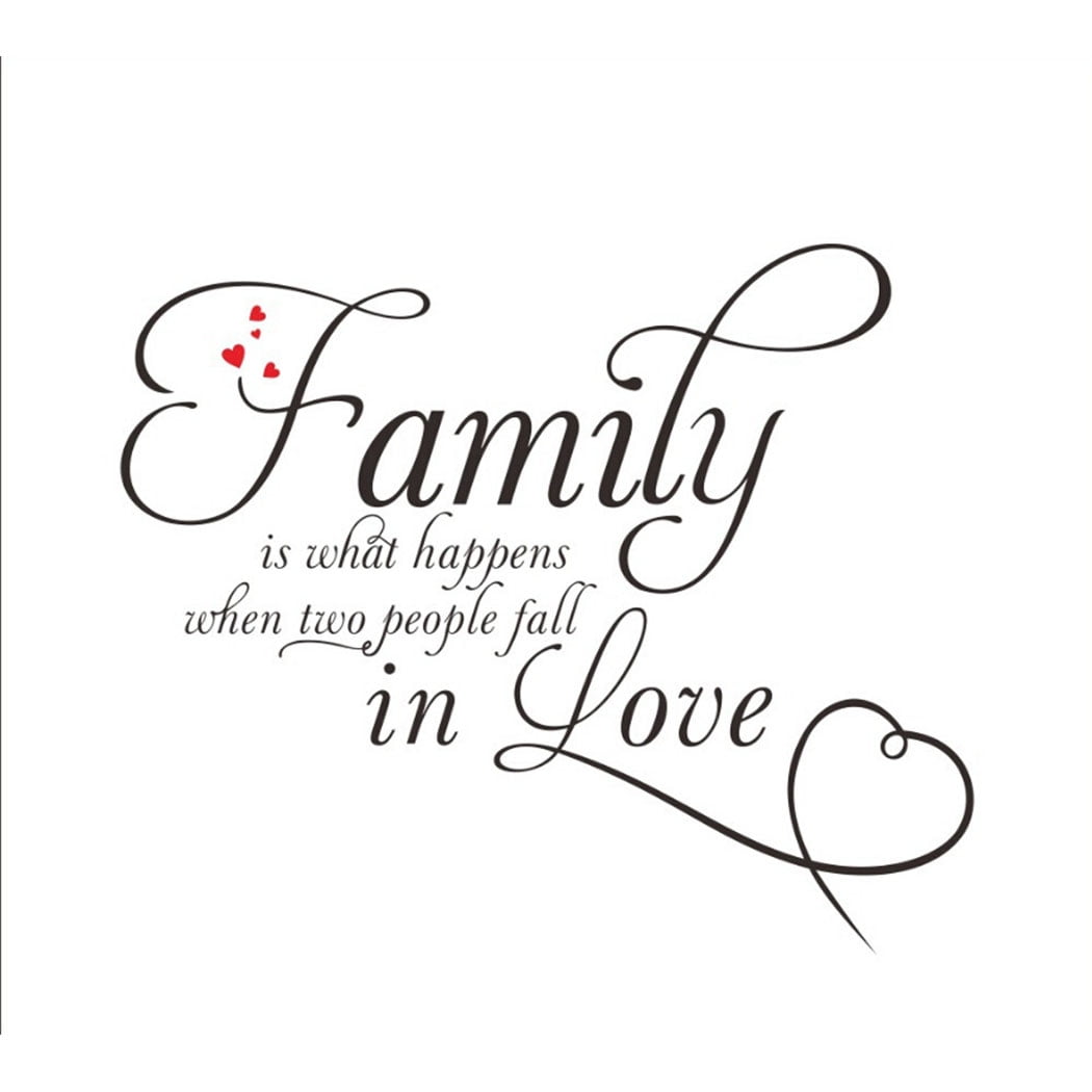 Outgeek Wall Stickers Creative Warm Quote Family Sign Letter Removable Wall Decals Wall Decor Decals for Home Bedroom Living Room Decor