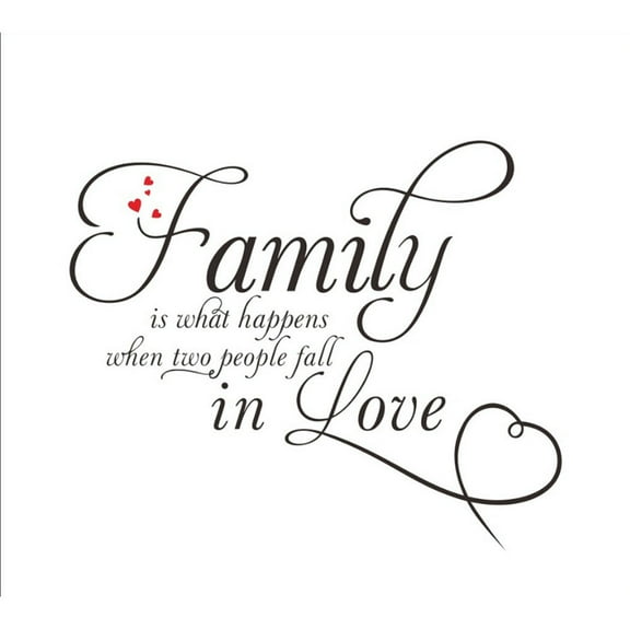 Outgeek Wall Stickers Creative Warm Quote Family Sign Letter Removable Wall Decals Wall Decor Decals for Home Bedroom Living Room Decor