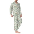 thumbnail image 2 of Fotbe Daisies Flowers Pijama de Hombre con Estampado de Manga Larga, Conjunto de 2 Piezas, Ropa de Dormir Suave y Cómoda con Bolsillos-Large, 2 of 7