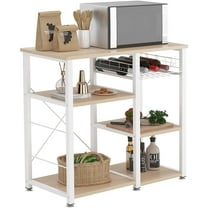 SOGES Kitchen Cart 3-Tier Kitchen Baker's Rack Utility Microwave Oven Stand, Maple